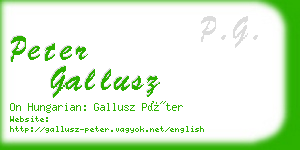 peter gallusz business card